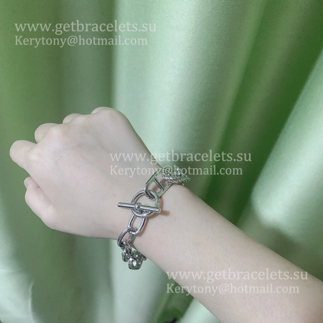 Hermes New Chaine D’Ancre Bracelet in Sterling Silver Nice Price