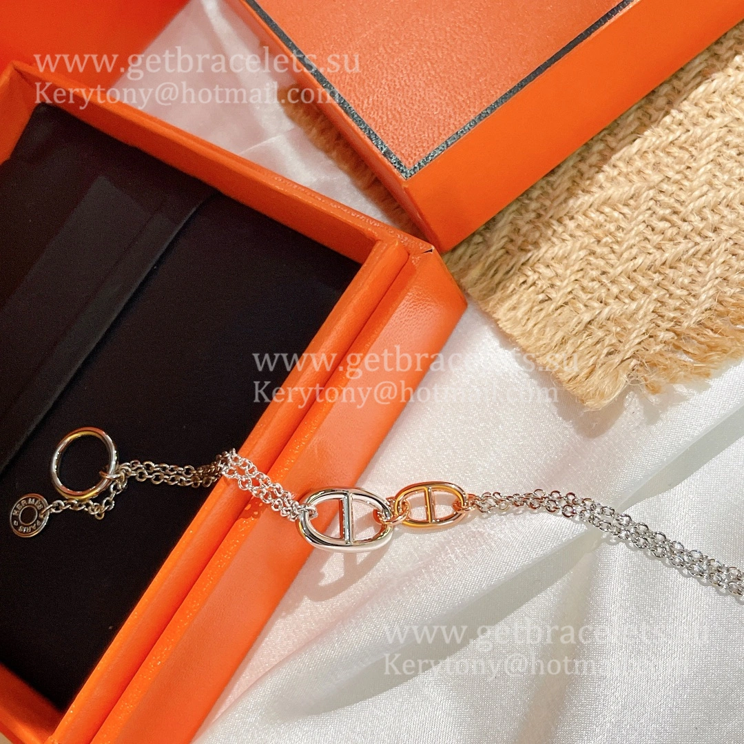Hermes New Farandole Bracelet in Silver With Rose Gold Fashion Women Jewelry