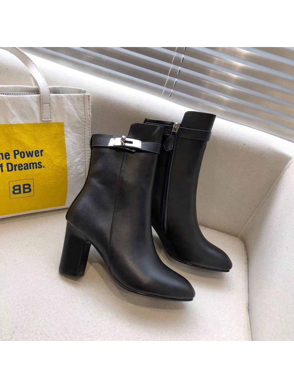 Hermes Noir Joueuse Ankle Boots