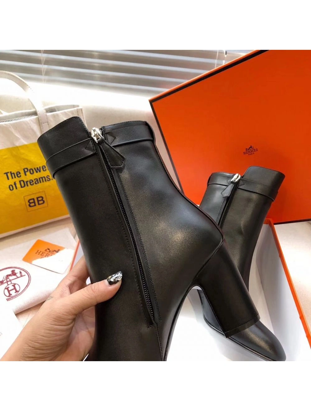 Hermes Noir Joueuse Ankle Boots