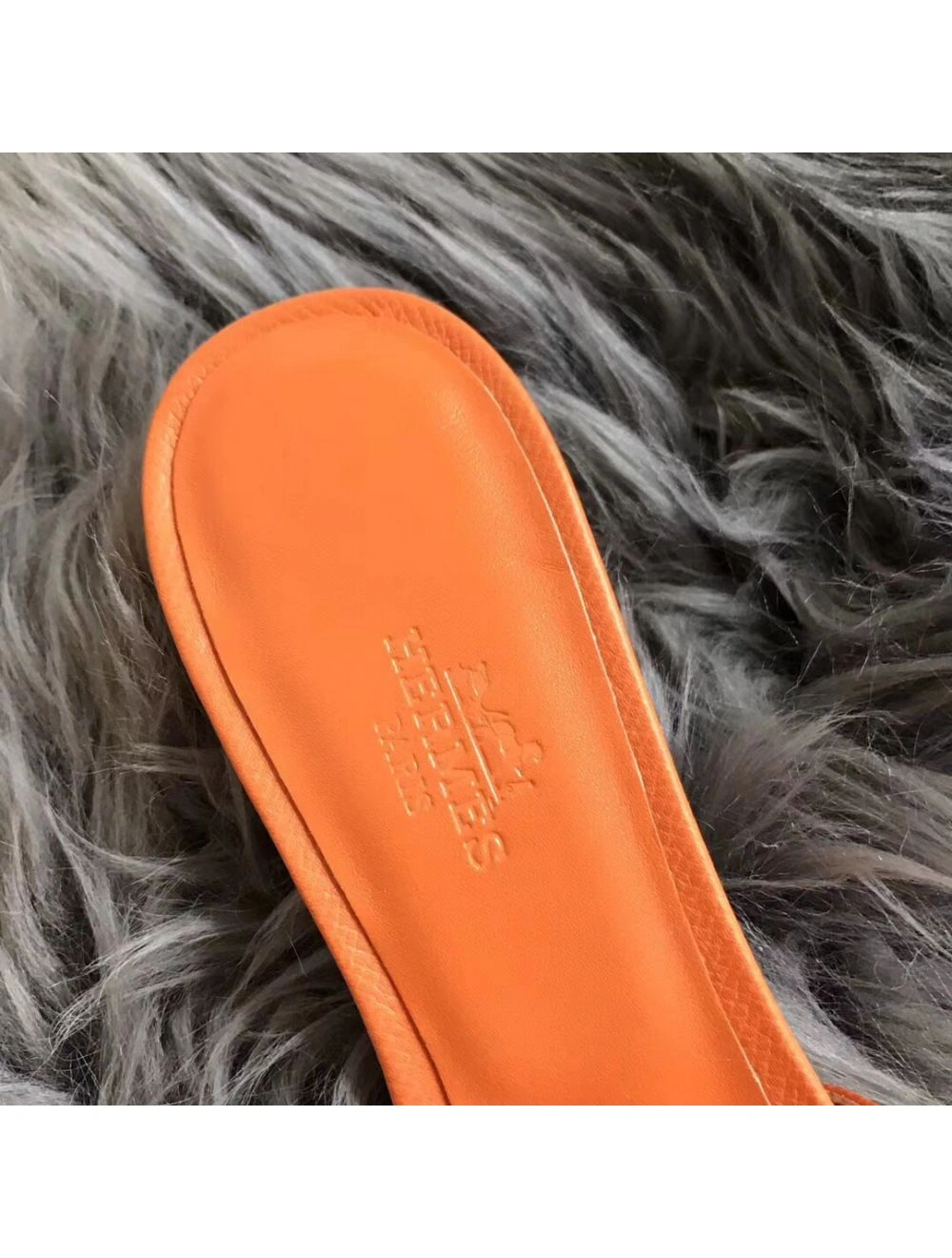Hermes Oasis Sandals In Orange Epsom Leather