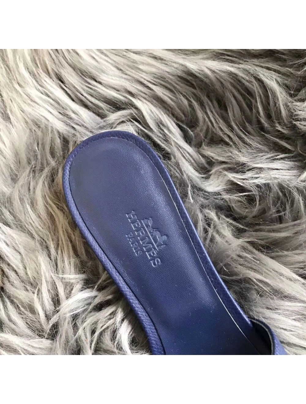 Hermes Oasis Sandals In Sapphire Epsom Leather