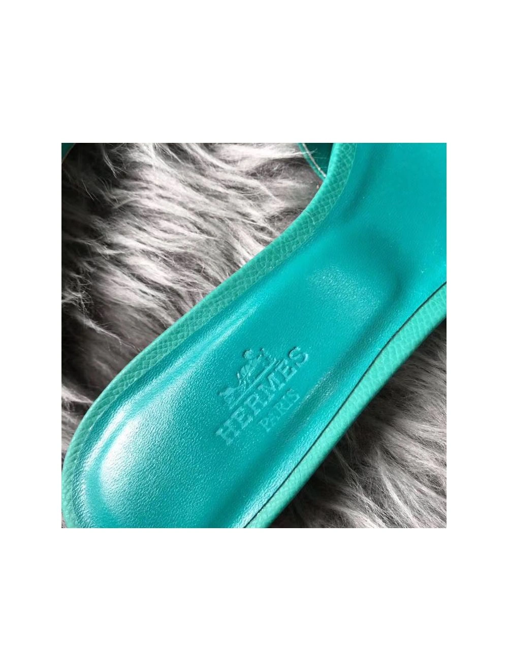 Hermes Oasis Sandals In Vert Veronese Epsom Leather