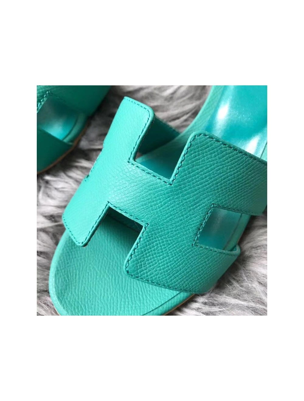 Hermes Oasis Sandals In Vert Veronese Epsom Leather
