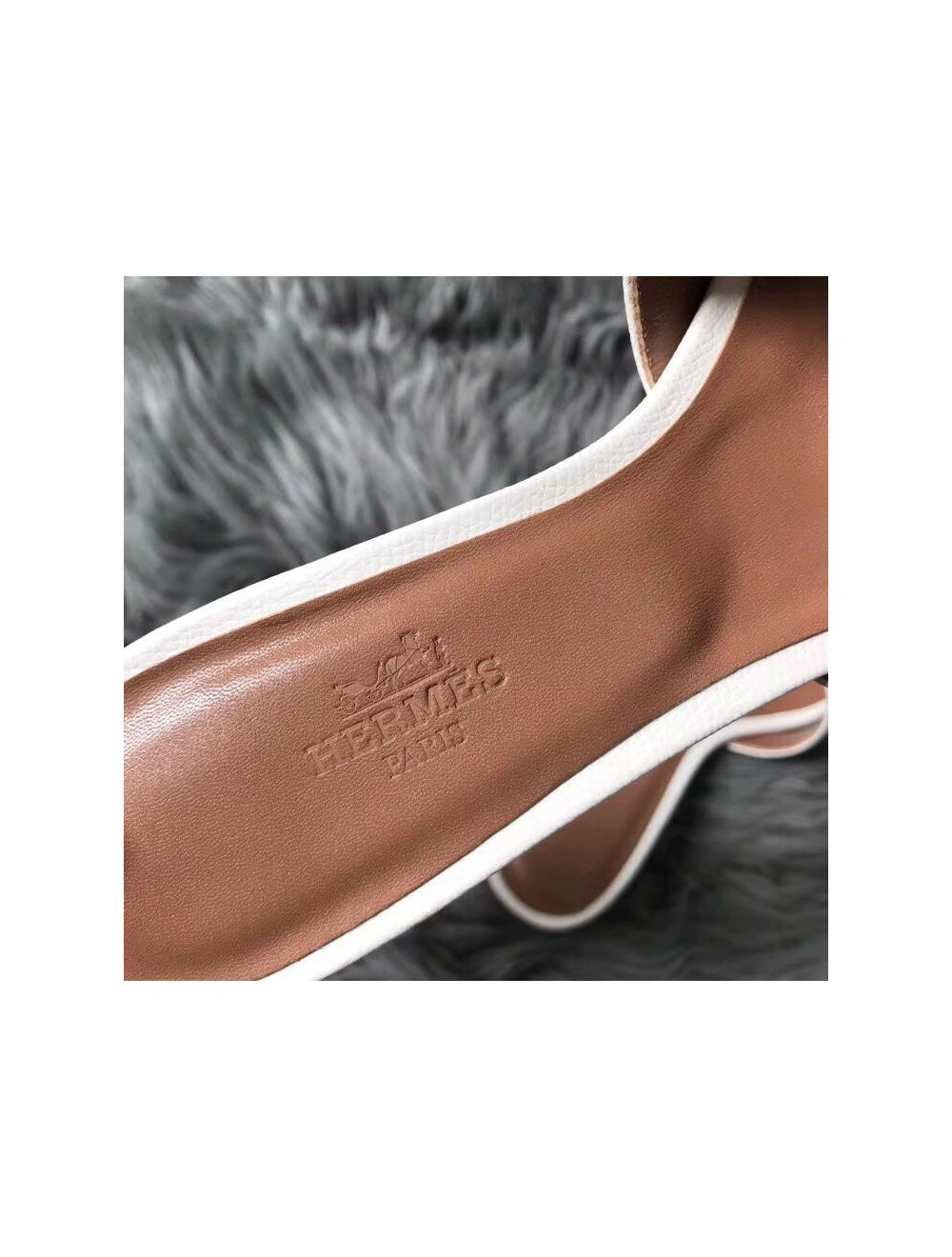 Hermes Oasis Sandals In White Epsom Leather