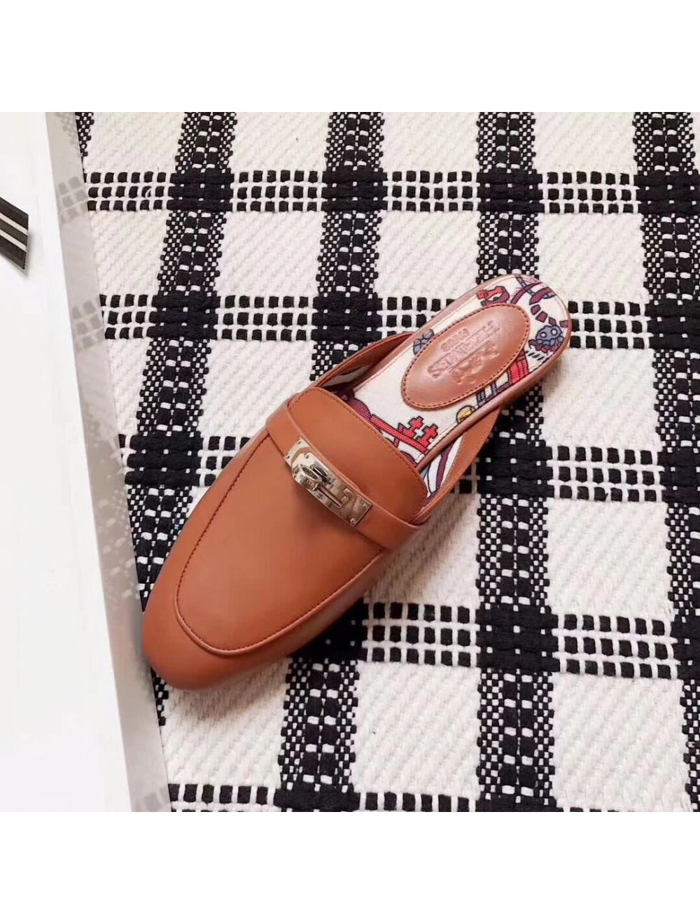 Hermes Oz Mules In Caramel Calfskin