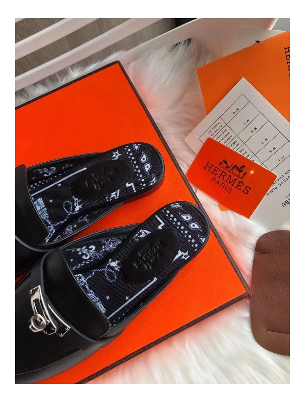 Hermes Oz Mules In Noir Calfskin