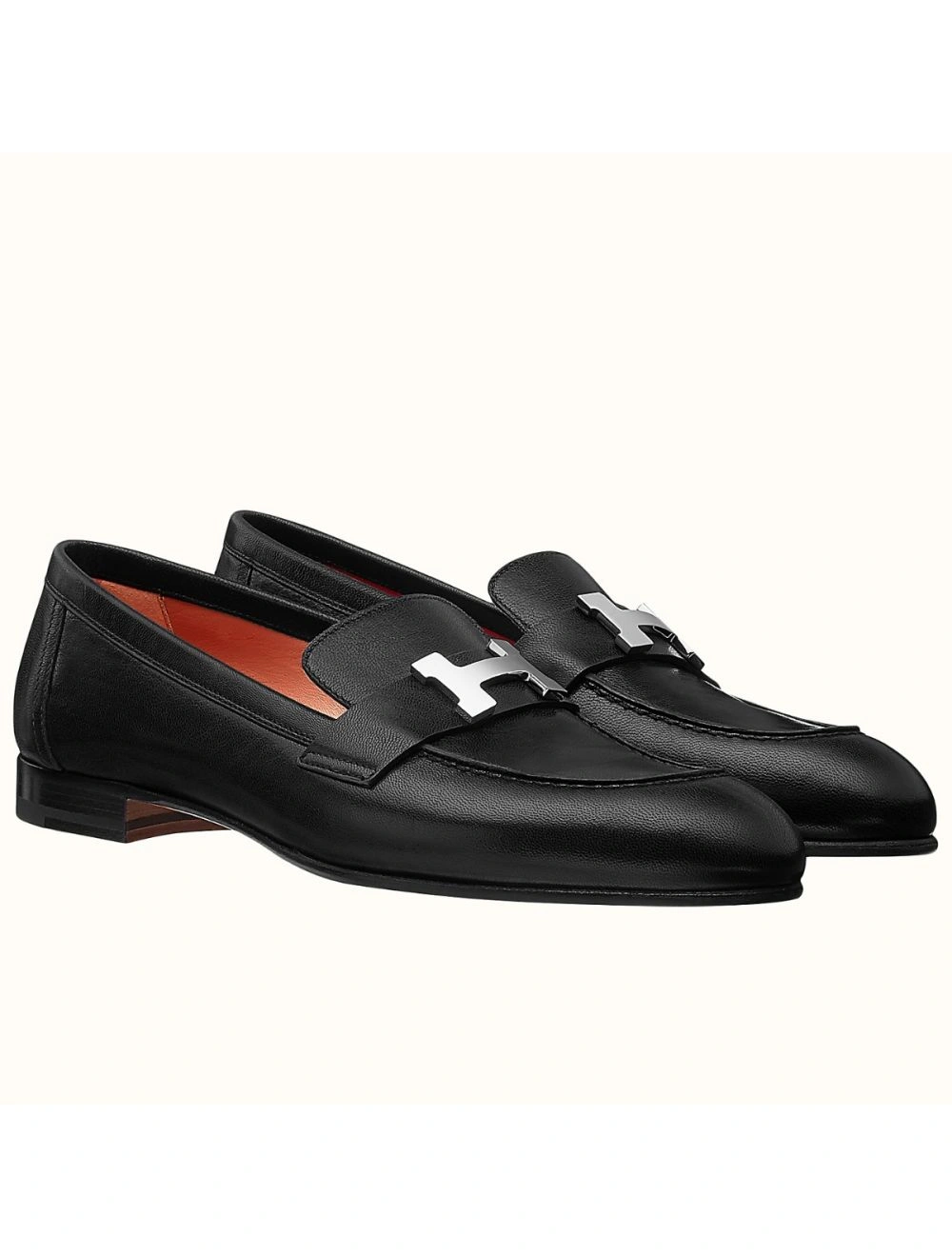 Hermes Paris Loafers In Black Goatskin