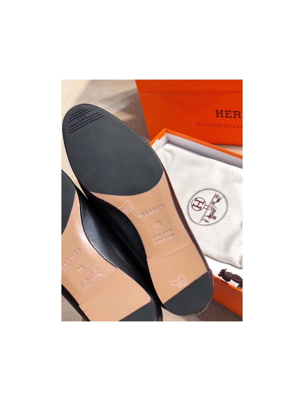 Hermes Paris Loafers In Black Goatskin