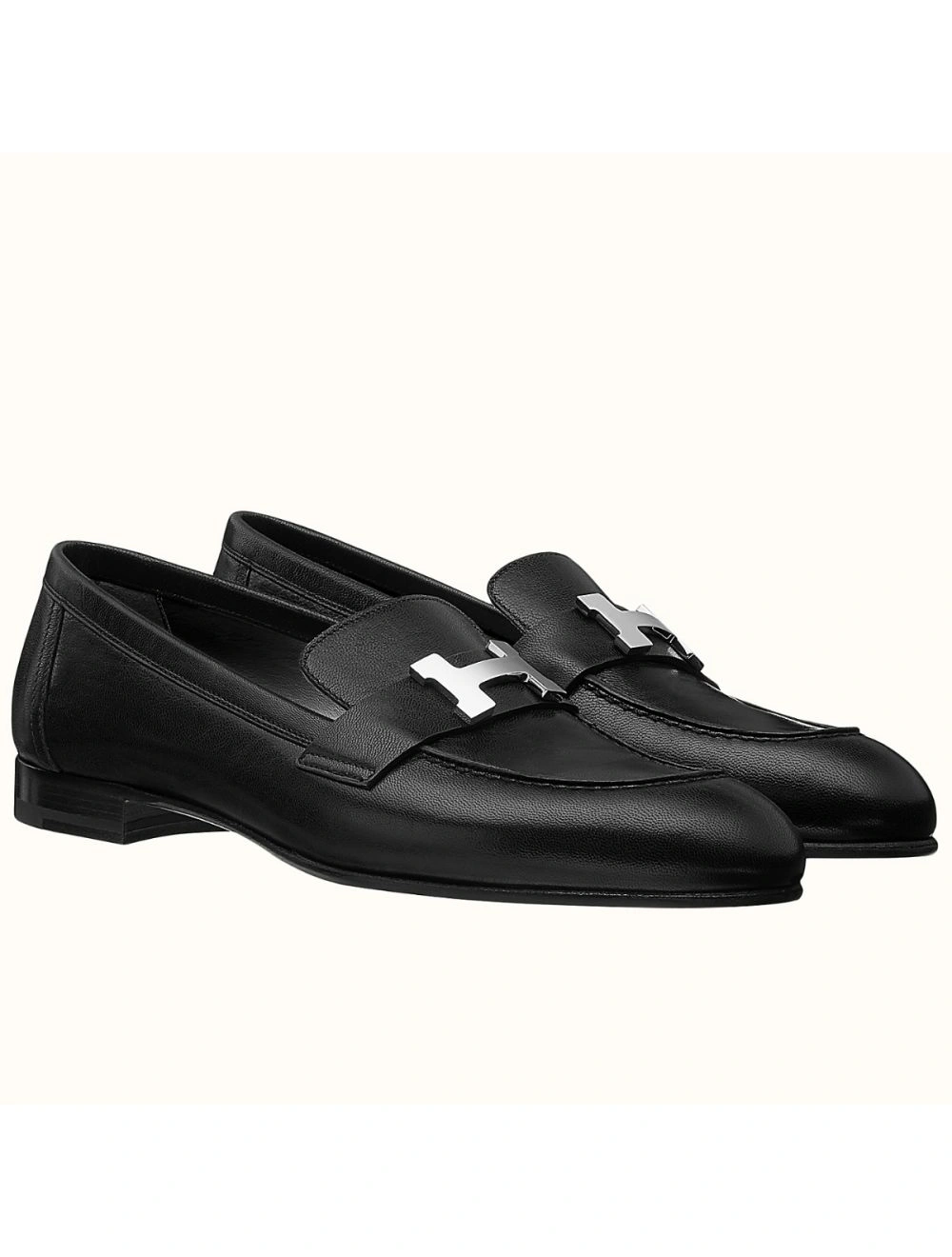 Hermes Paris Loafers In Noir Goatskin