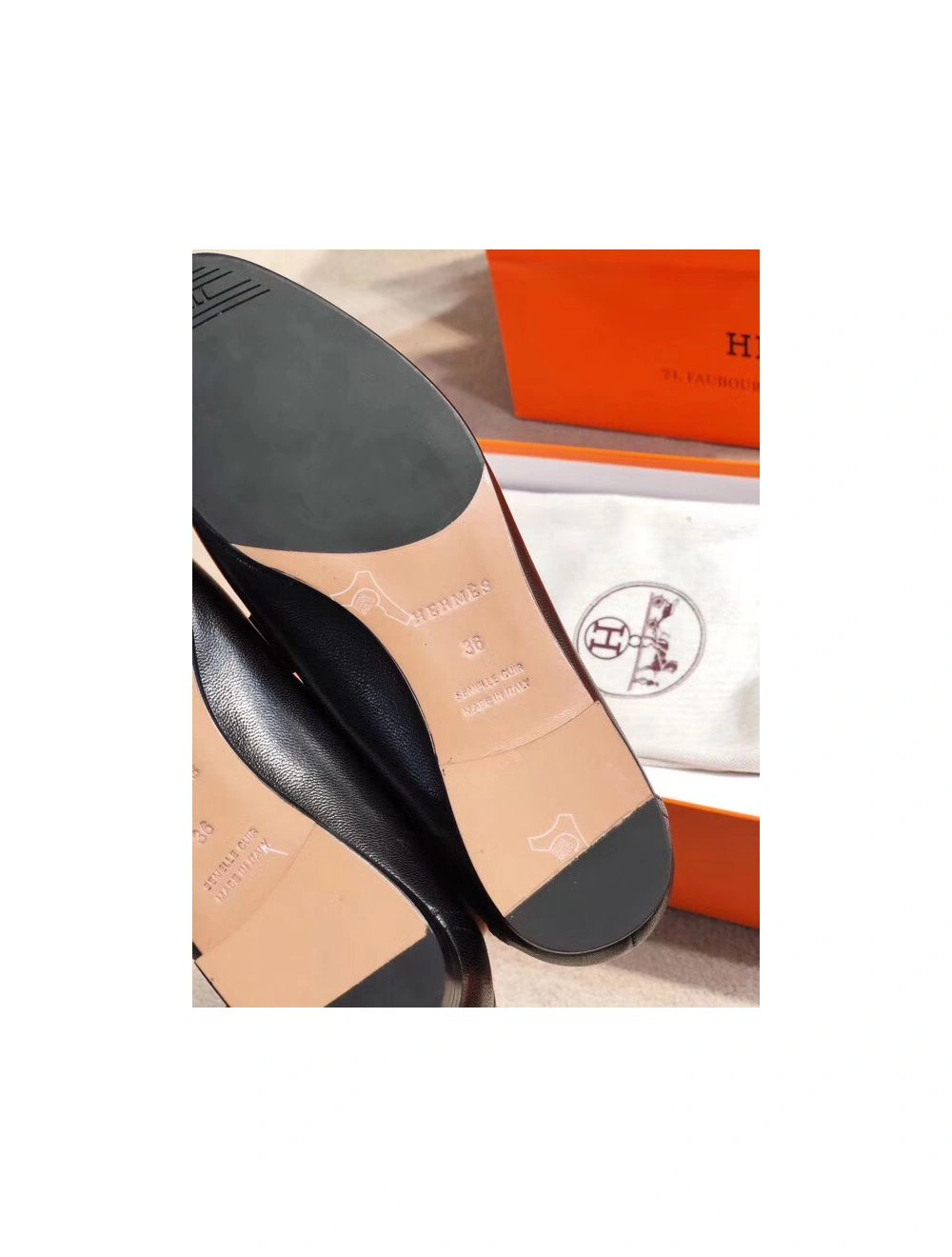 Hermes Paris Loafers In Noir Goatskin