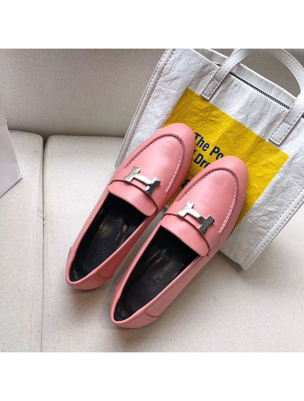 Hermes Paris Loafers In Pink Goatskin