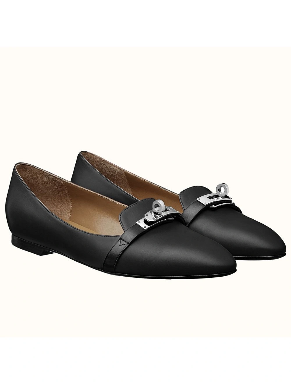Hermes Pegase Ballerina Flats In Black Leather