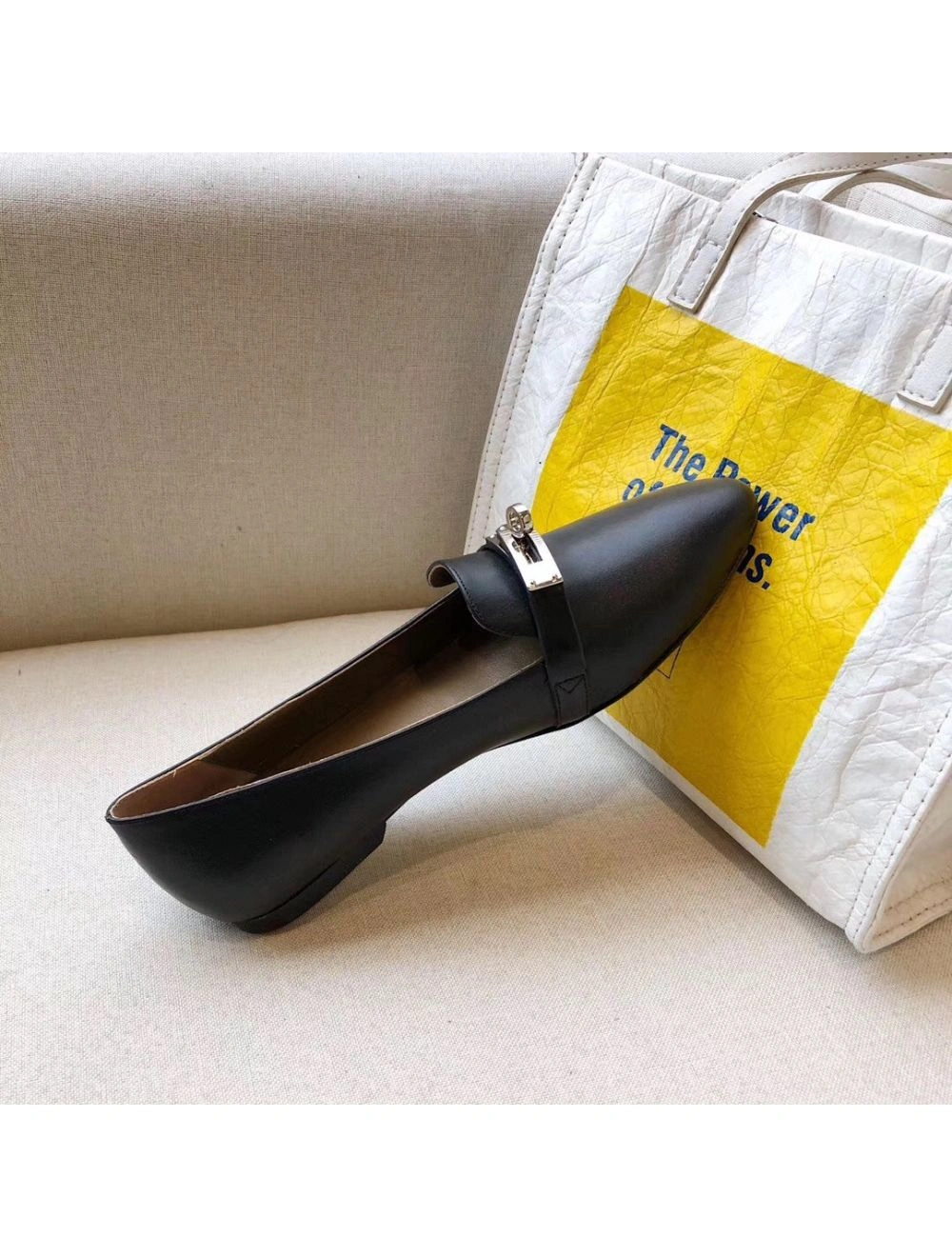 Hermes Pegase Ballerina Flats In Black Leather