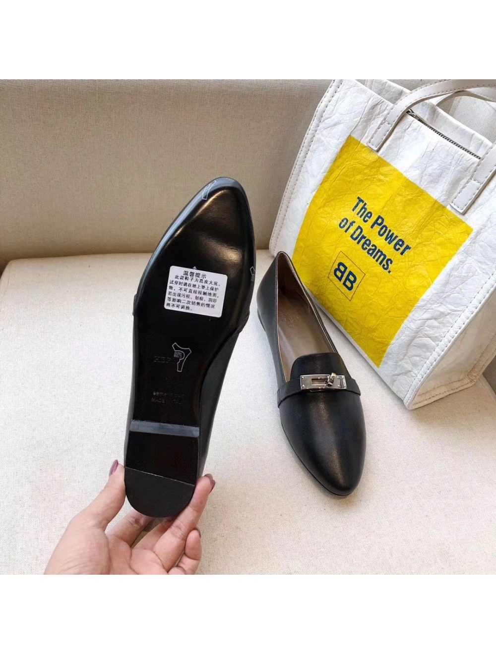 Hermes Pegase Ballerina Flats In Black Leather
