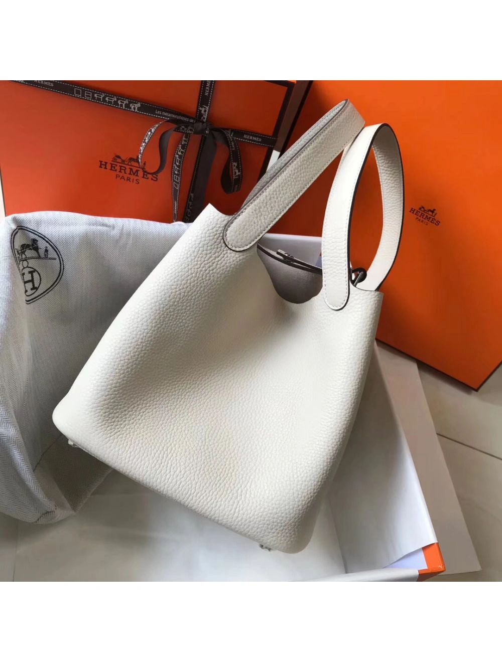 Hermes Picotin Lock 18 Bag In Beton Clemence Leather