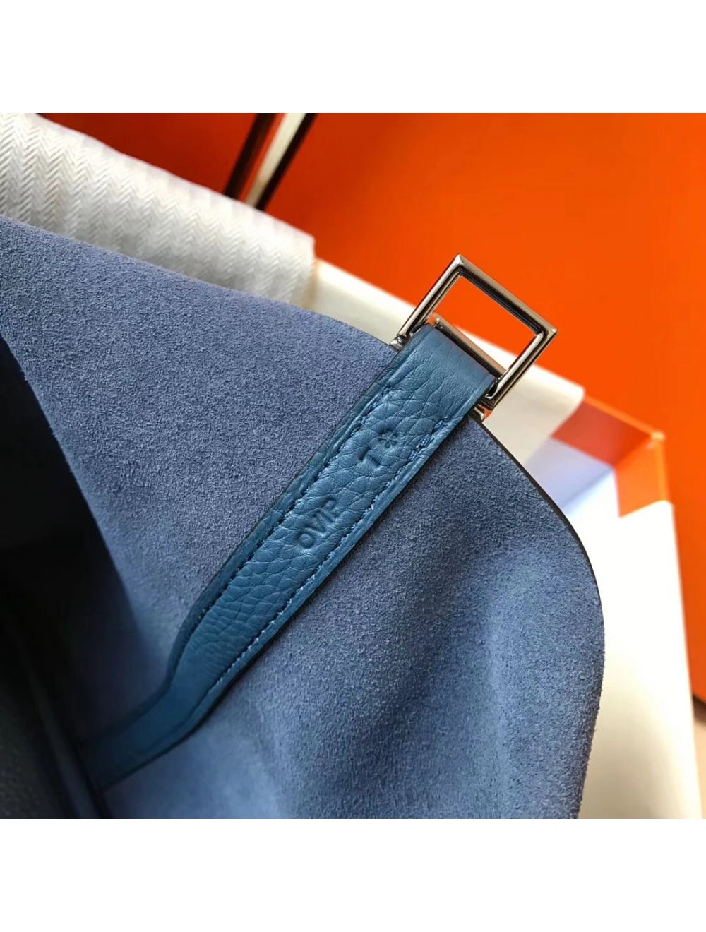 Hermes Picotin Lock 18 Bag In Blue Agate Clemence Leather