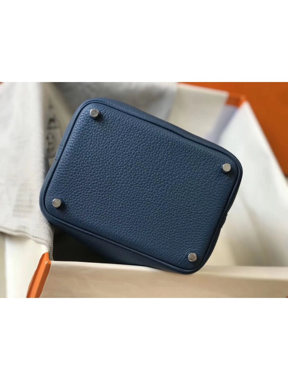 Hermes Picotin Lock 18 Bag In Blue Agate Clemence Leather