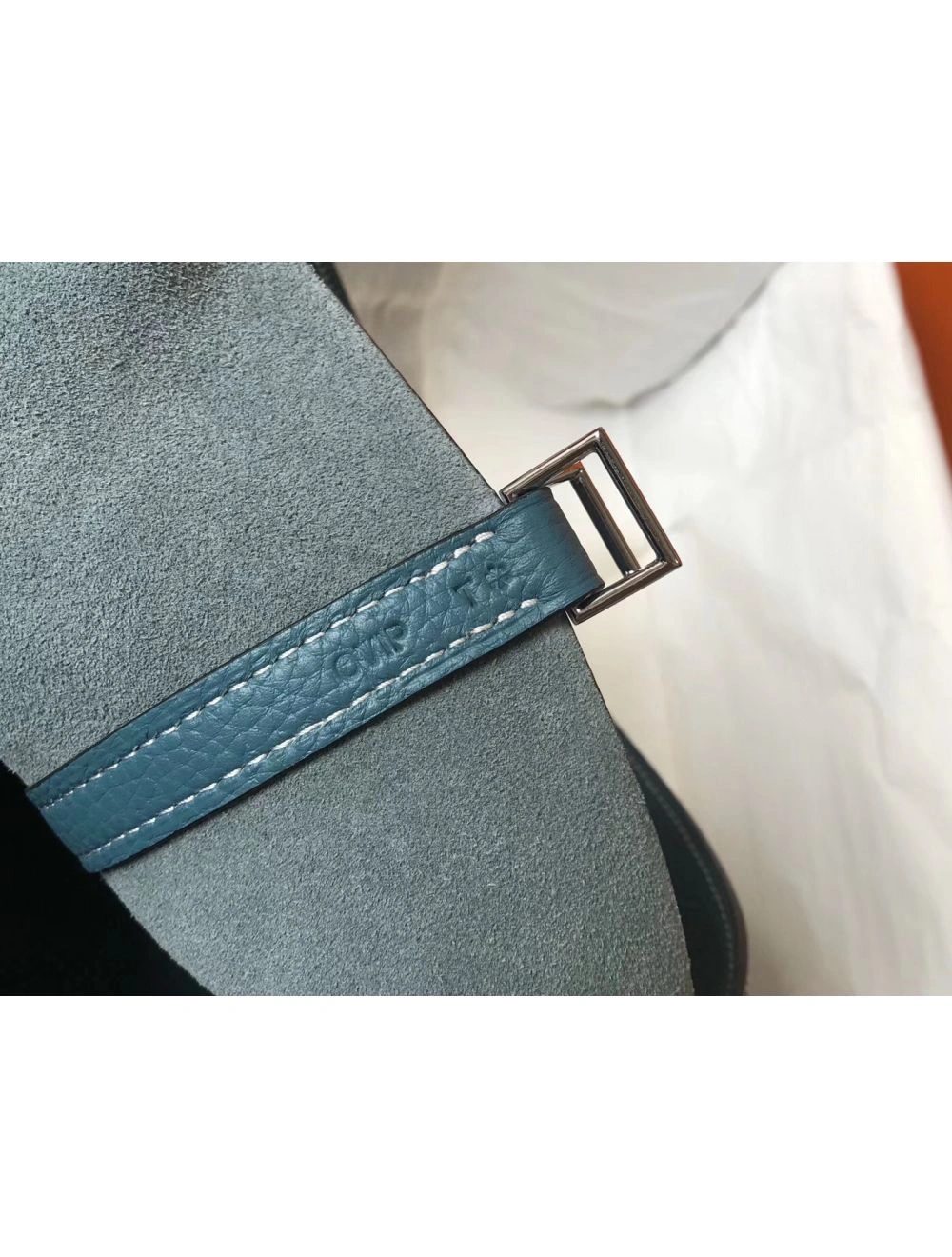 Hermes Picotin Lock 18 Bag In Blue Jean Clemence Leather