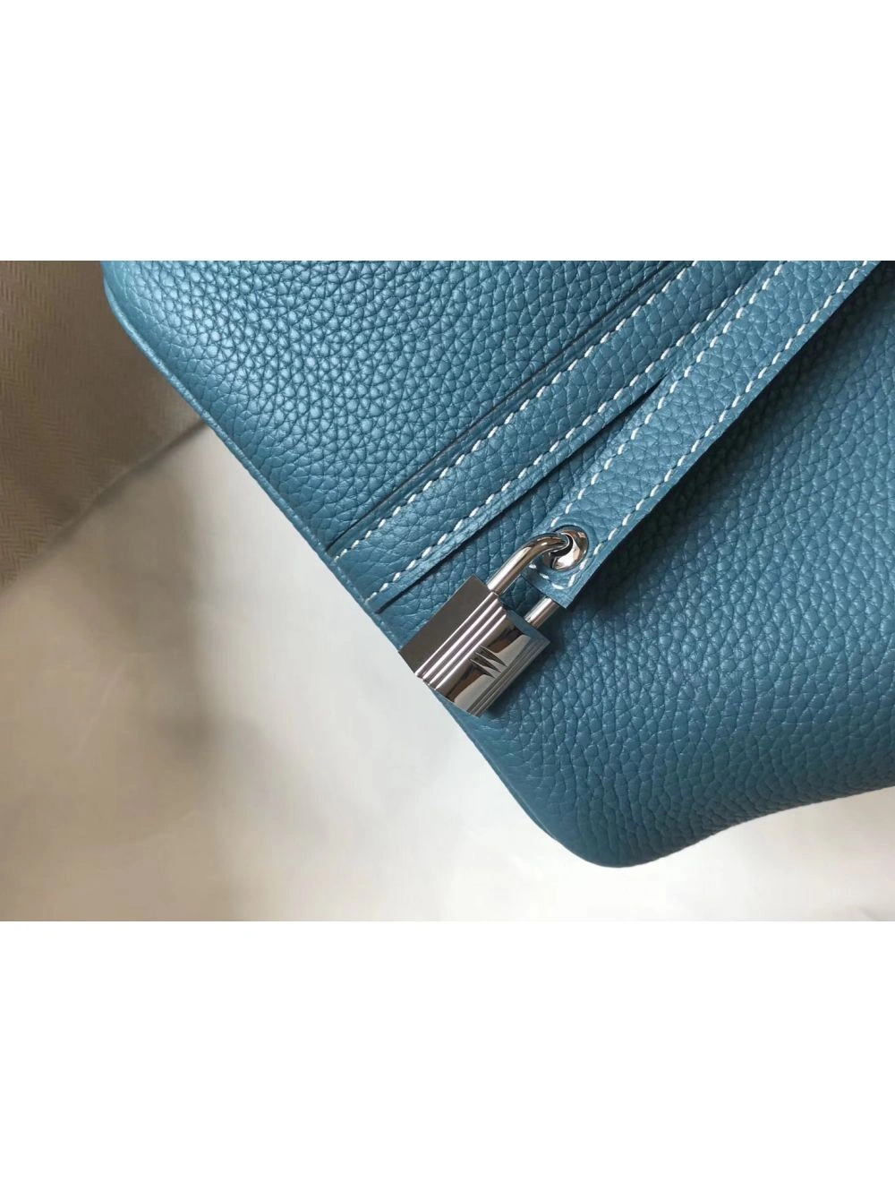 Hermes Picotin Lock 18 Bag In Blue Jean Clemence Leather