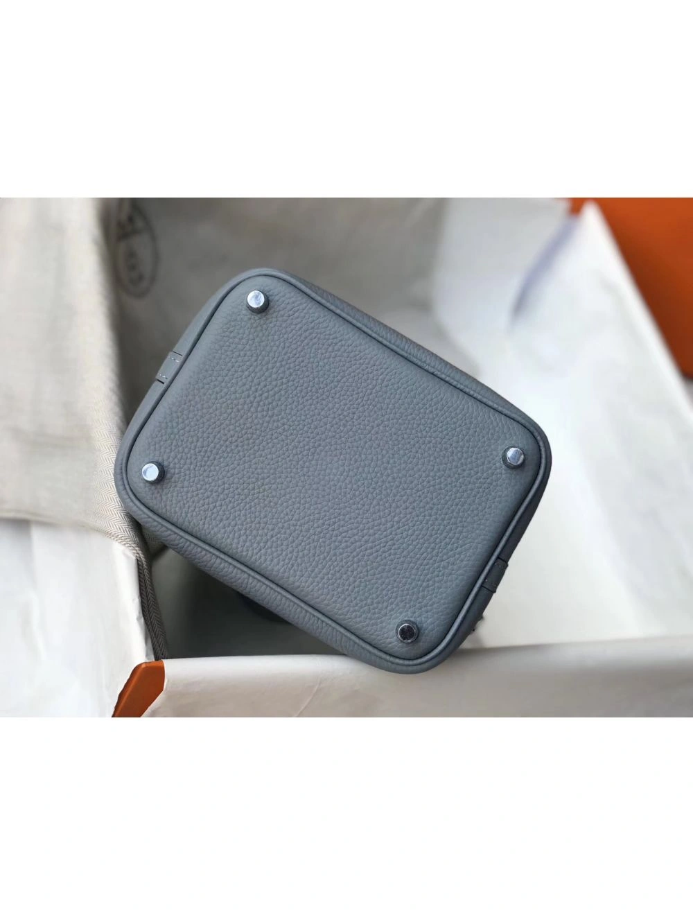 Hermes Picotin Lock 18 Bag In Blue Lin Clemence Leather