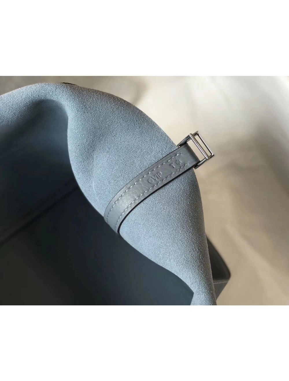 Hermes Picotin Lock 18 Bag In Blue Lin Clemence Leather