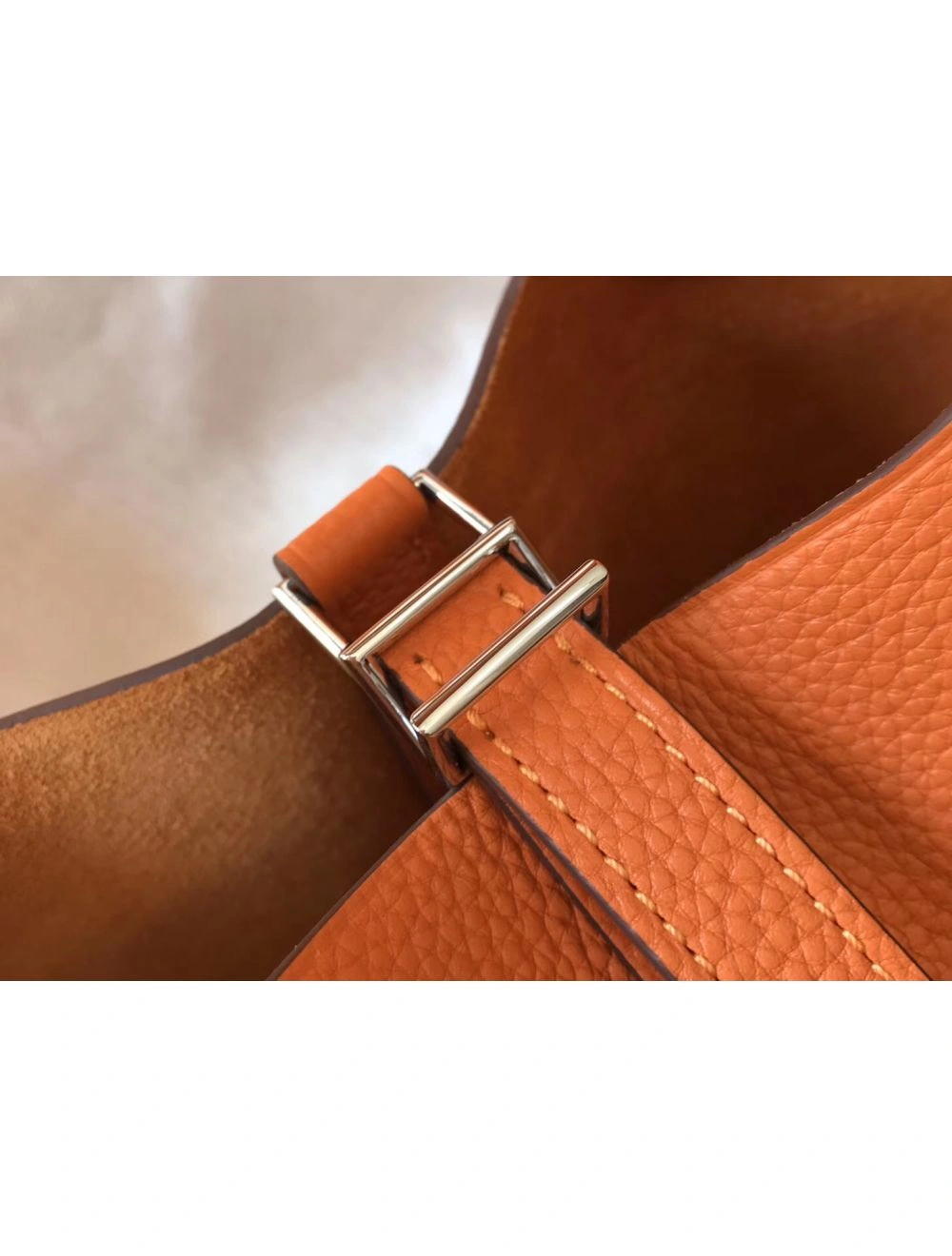 Hermes Picotin Lock 18 Bag In Orange Clemence Leather