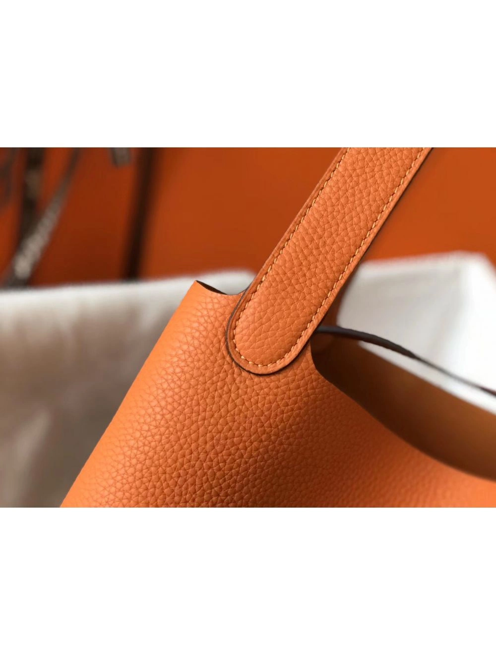 Hermes Picotin Lock 18 Bag In Orange Clemence Leather
