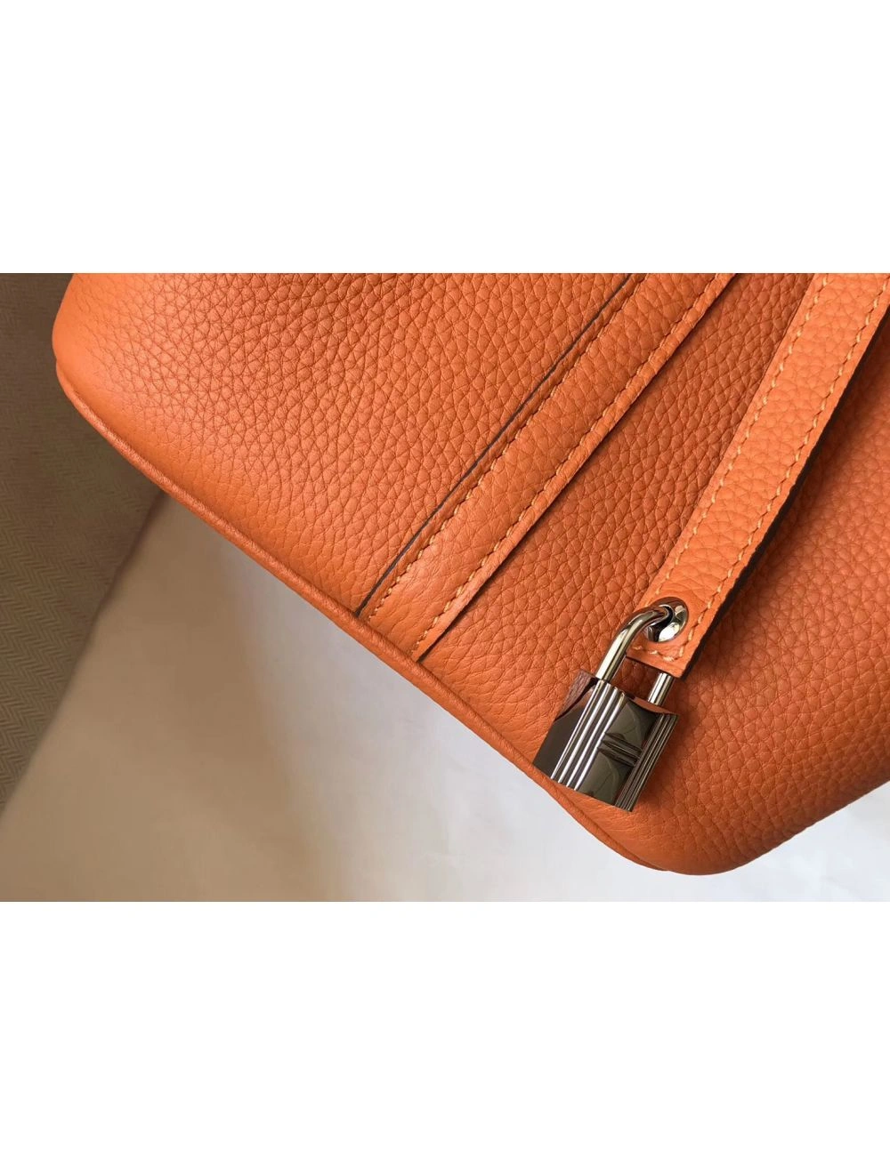 Hermes Picotin Lock 18 Bag In Orange Clemence Leather