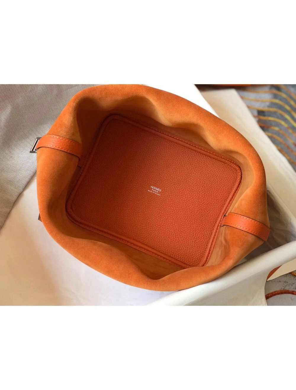 Hermes Picotin Lock 18 Bag In Orange Clemence Leather