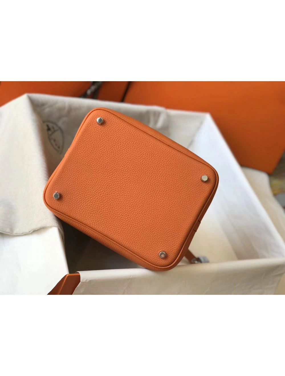 Hermes Picotin Lock 18 Bag In Orange Clemence Leather