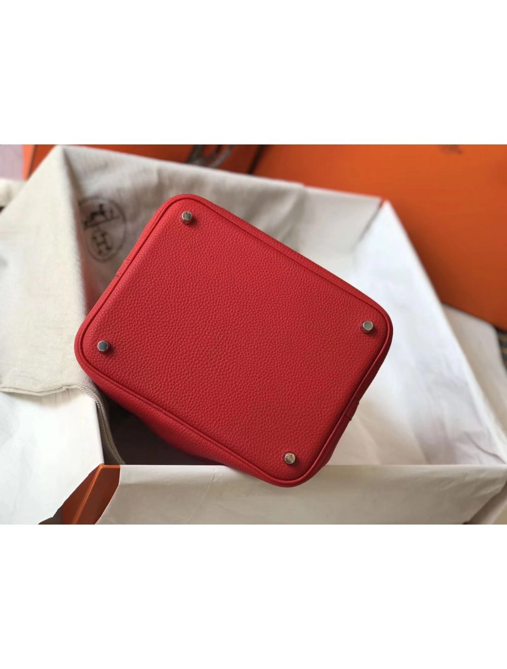 Hermes Picotin Lock 18 Bag In Red Clemence Leather