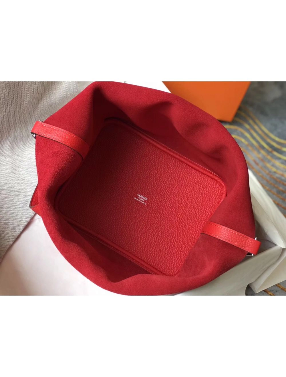 Hermes Picotin Lock 18 Bag In Red Clemence Leather