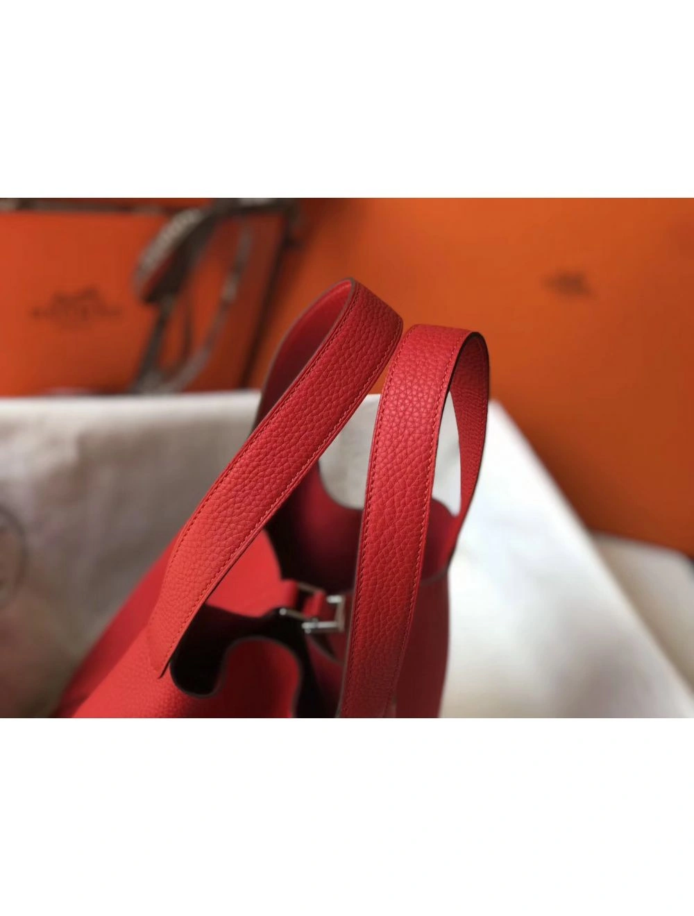 Hermes Picotin Lock 18 Bag In Red Clemence Leather