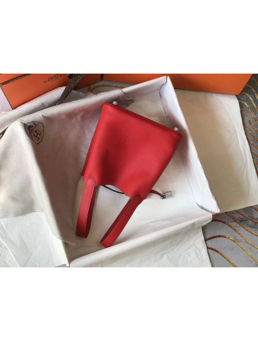 Hermes Picotin Lock 18 Bag In Red Clemence Leather