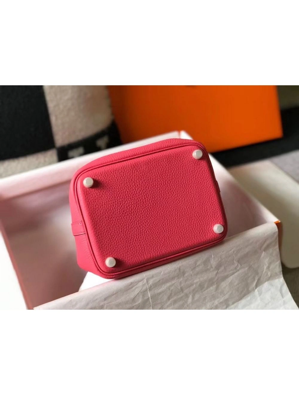 Hermes Picotin Lock 18 Bag In Rose Lipstick Clemence Leather