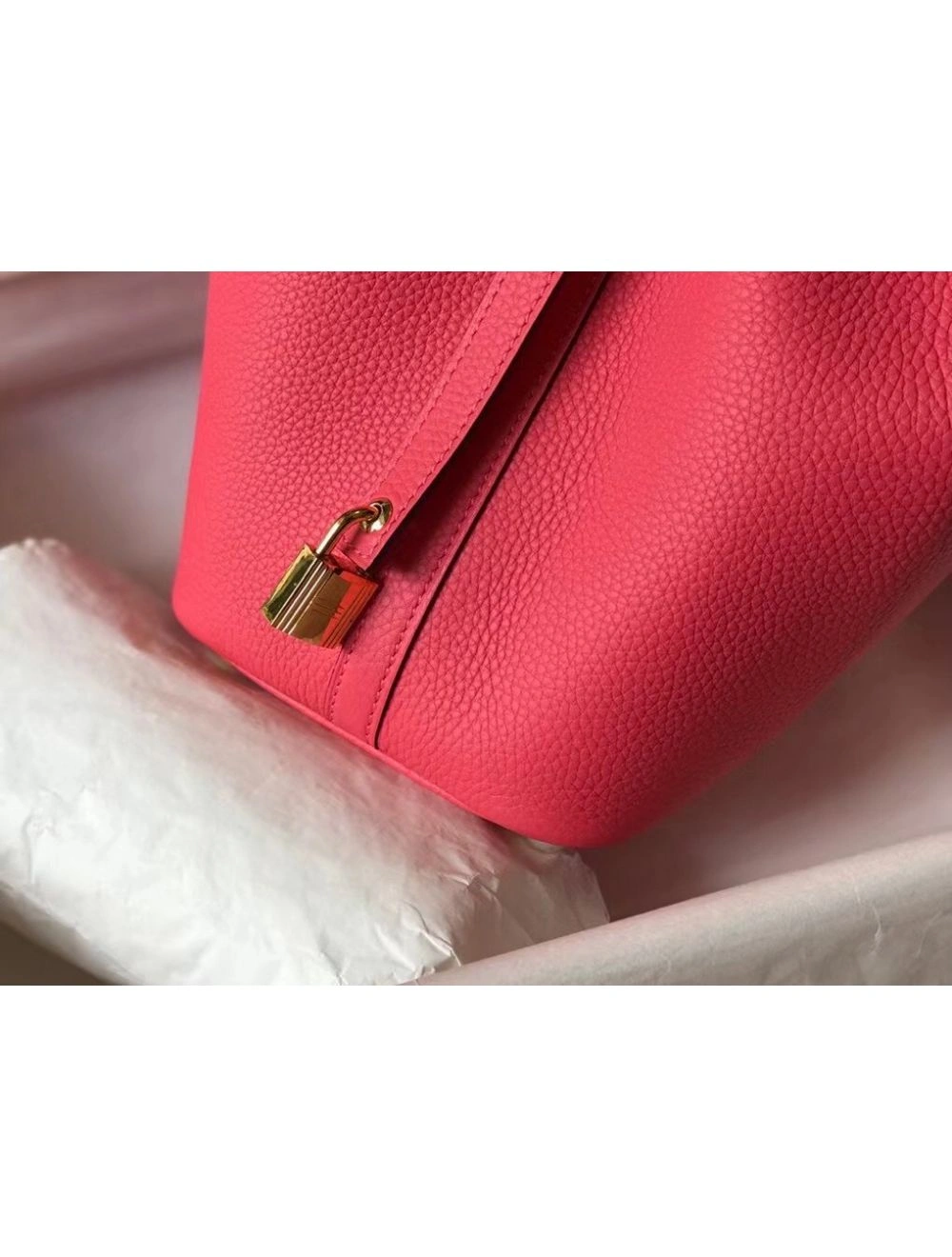 Hermes Picotin Lock 18 Bag In Rose Lipstick Clemence Leather