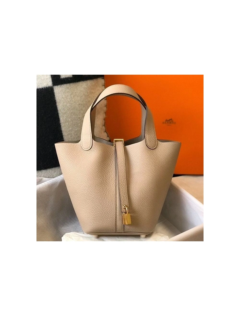 Hermes Picotin Lock 18 Bag In Trench Clemence Leather