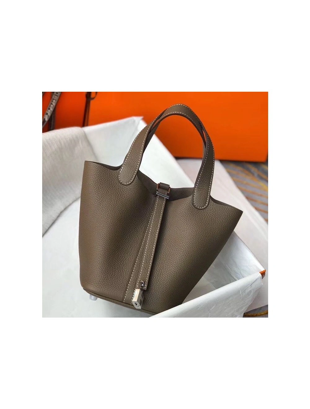 Hermes Picotin Lock 18 Bag In Trench Clemence Leather