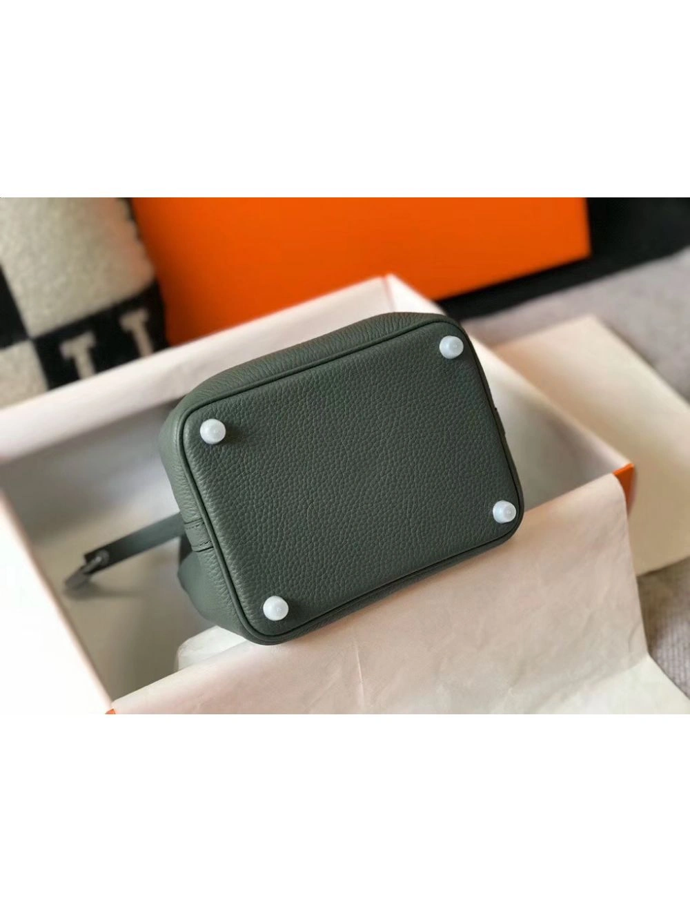 Hermes Picotin Lock 18 Bag In Vert Amande Clemence Leather