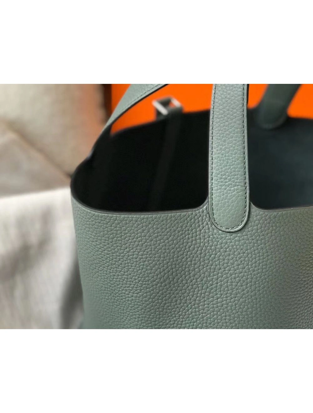 Hermes Picotin Lock 18 Bag In Vert Amande Clemence Leather