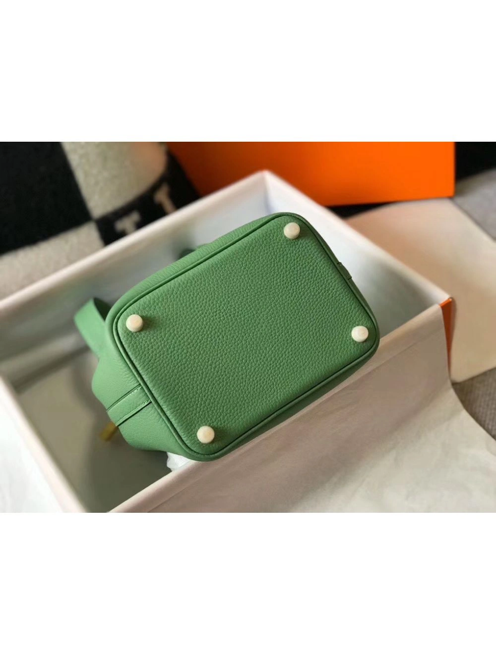 Hermes Picotin Lock 18 Bag In Vert Criquet Clemence Leather