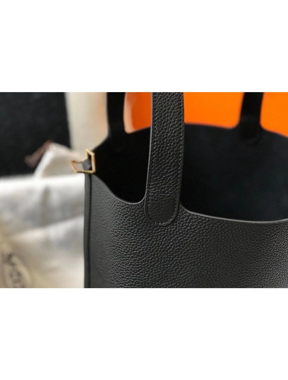 Hermes Picotin Lock 22 Bag In Black Clemence Leather