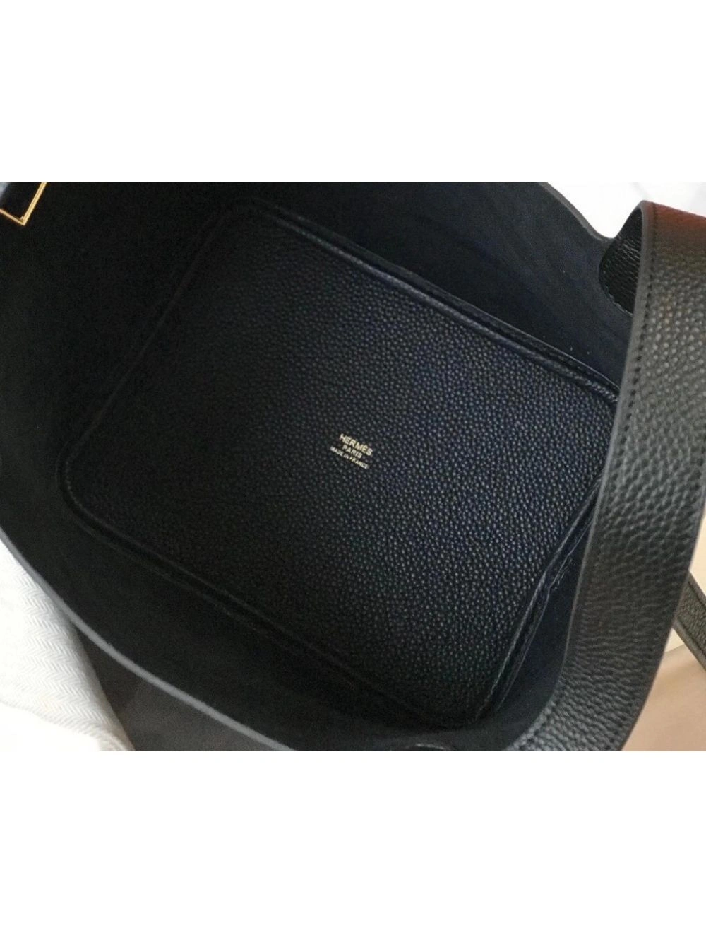 Hermes Picotin Lock 22 Bag In Black Clemence Leather