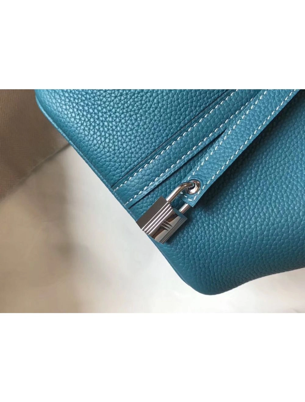 Hermes Picotin Lock 22 Bag In Blue Jean Clemence Leather