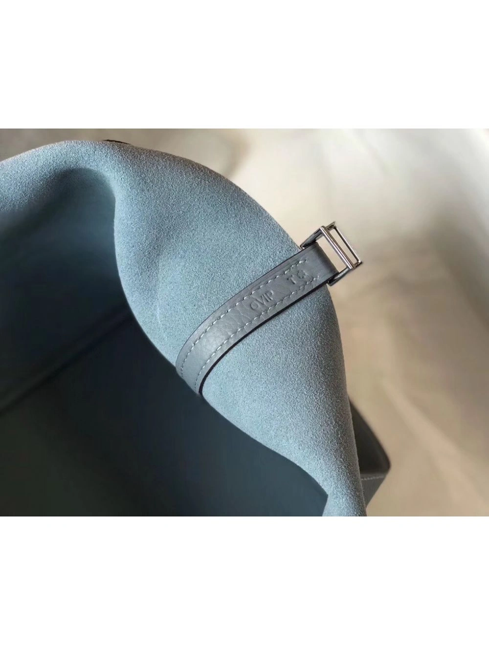 Hermes Picotin Lock 22 Bag In Blue Lin Clemence Leather