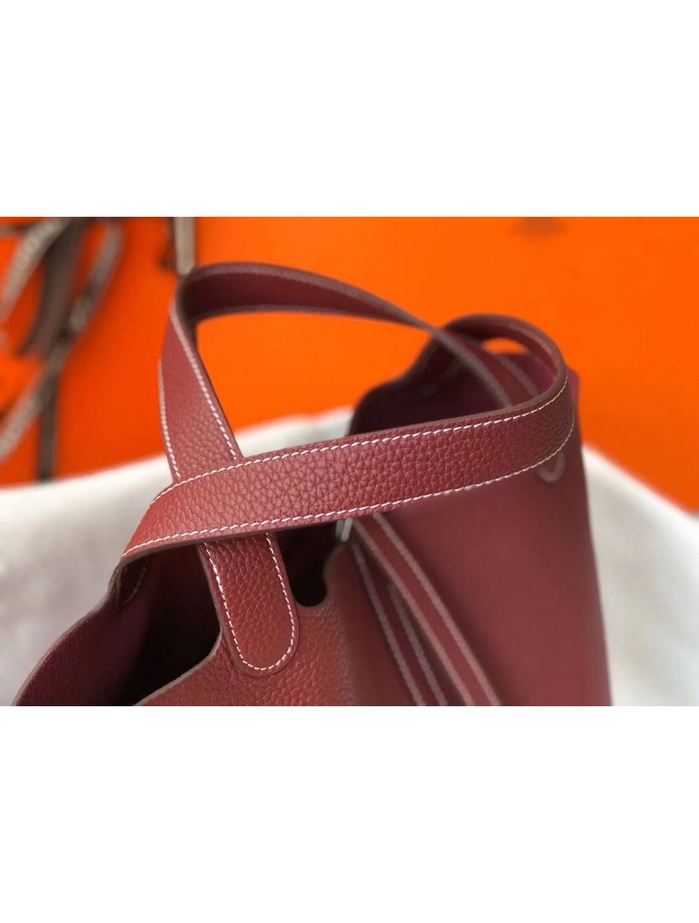 Hermes Picotin Lock 22 Bag In Bordeaux Clemence Leather