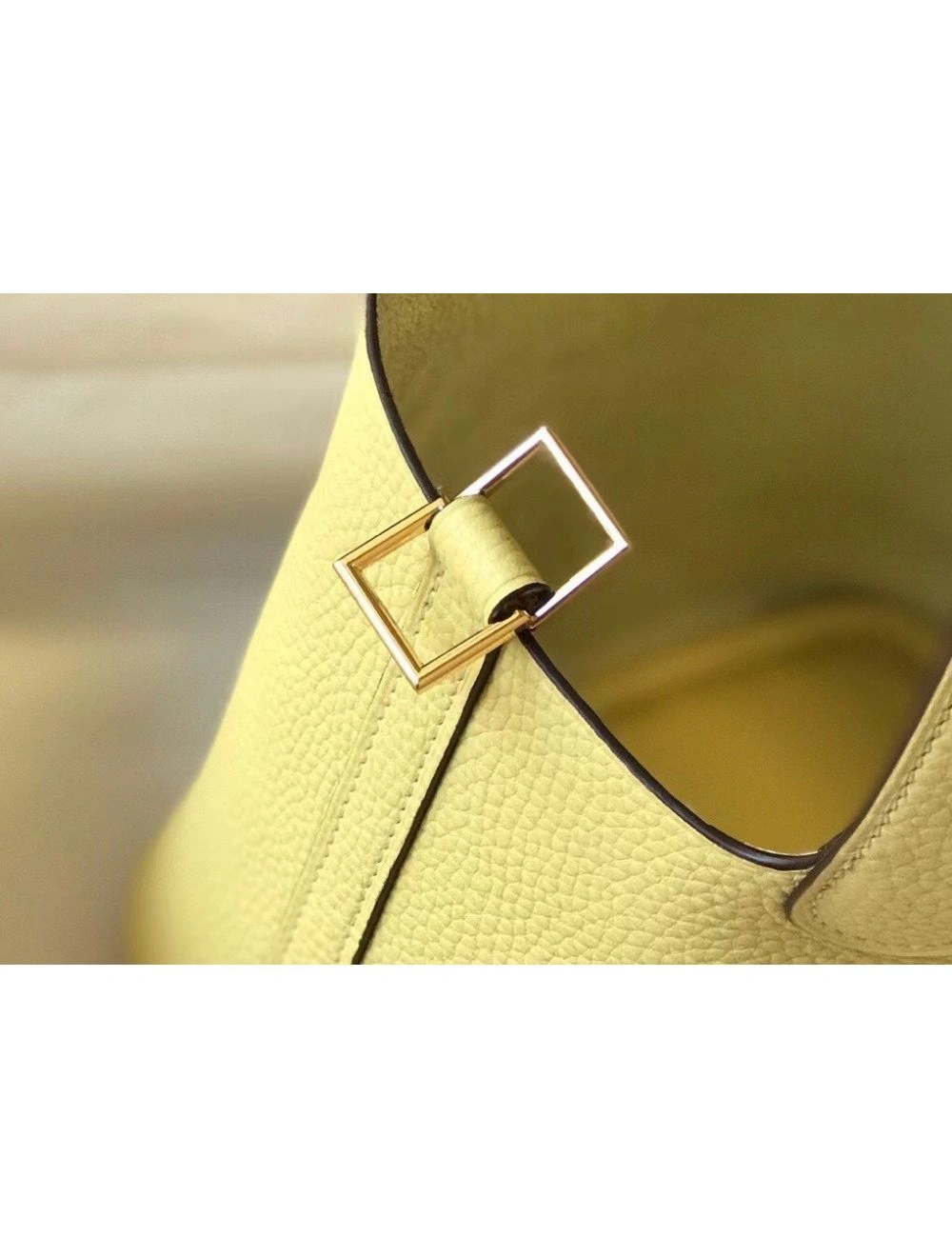 Hermes Picotin Lock 22 Bag In Jaune Poussin Clemence Leather