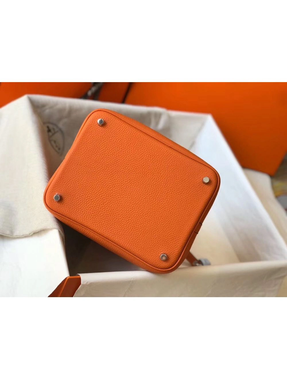 Hermes Picotin Lock 22 Bag In Orange Clemence Leather