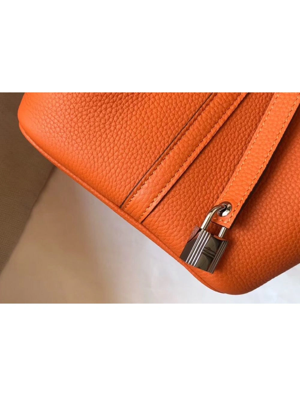 Hermes Picotin Lock 22 Bag In Orange Clemence Leather